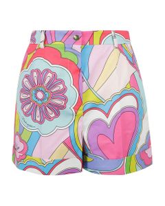 Floral & Heart Printed Trouser Shorts