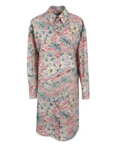 Moncler X Palm Angels Tropical Printed Shirt Dress