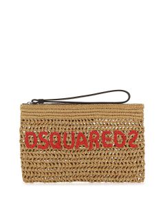 Dsquared2 Logo-Embroidered Zipped Clutch Bag