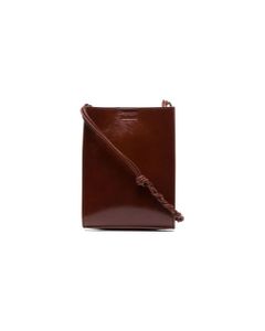 The Bridge Woman's Tangle Small Brown Leather Crossbody Bag With Logo