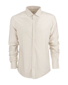 Slim Fit Striped Panama Shirt With French Collar
