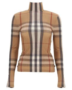 Burberry Check-Printed Slim Fit Knitted Top