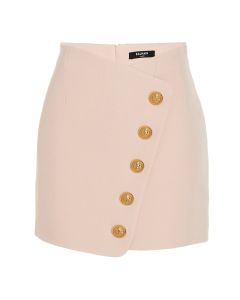 Balmain Button Embellished Low Rise Mini Skirt