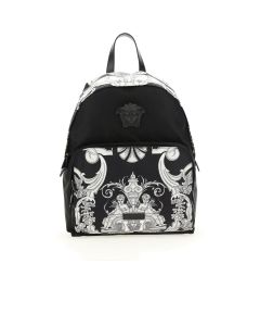 Versace Baroque Pattern Zipped Backpack