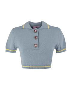 Gemstone Embellished Polo Shirt