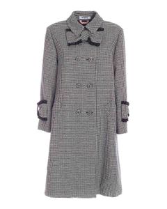 Houndstooth coat in black and white