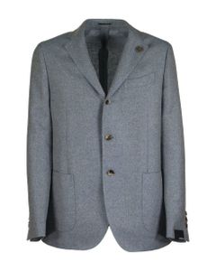 Single-breasted Two-button Jacket With Herringbone Pattern