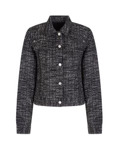 Givenchy Allover Contrast Logo Buttoned Jacket