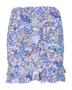Blue Silk Blend Miniskirt