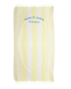 Mc2 Saint Barth Logo Print Striped Beach Towel