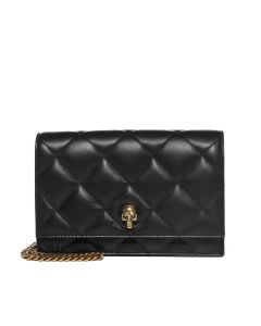 Alexander McQueen Skull-Logo Quilted Chained Clutch Bag