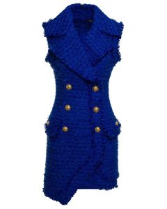 Balmain Sleeveless Tweed Mini Dress