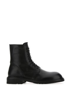 Ann Demeulemeester Lace-Up Round Toe High Ankle Boots