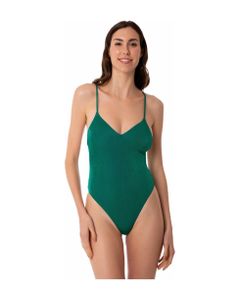 Woman Emerald Green One Piece Swimsuit