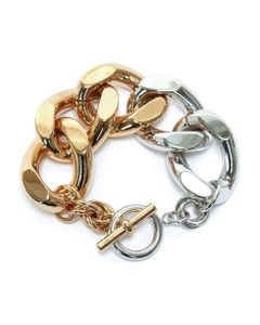 Gold-tone And Silver-tone Chain Bracelet