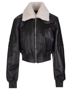 Givenchy Logo-Embossed Cropped Leather Jacket