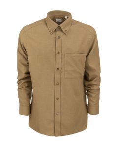 Cotton Flannel Shirt With Button-down Collar