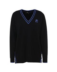 Etro Logo Embroidered V-Neck Knitted Sweater