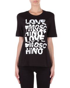 Love Moschino Slogan Printed Crewneck T-Shirt