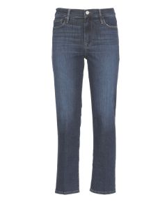 Frame Low-Rise Slim-Cut Cropped Jeans