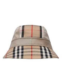 Burberry Checked Wide Brim Bucket Hat