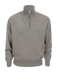 Cashmere Turtleneck Sweater With Zip