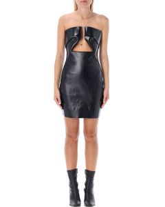 Rick Owens Faux-Leather Strapless Dress