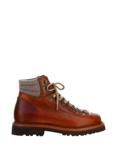 Brunello Cucinelli Lace-Up Round-Toe Boots