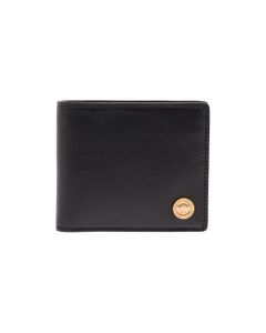 Biggie Bifold Black Leather Wallet With Medusa Detail Versace Men