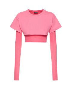 Jacquemus Le Double Layered Cropped T-Shirt