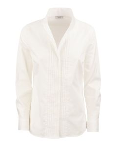 Pleated front shirt
