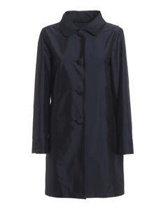 Single-breasted tech fabric trench coat