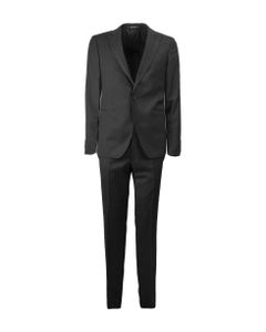 Black Virgin Wool Two-piece Suit