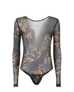 Versace Jeans Couture Baroque Printed Long-Sleeved Bodysuit