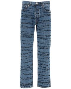 Vetements Wired Print Straight Leg Jeans