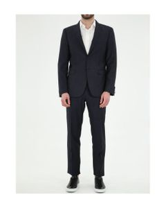 Blue Wool Pinstripe Suit