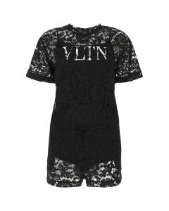 Valentino VLTN Print Floral Lace Playsuit