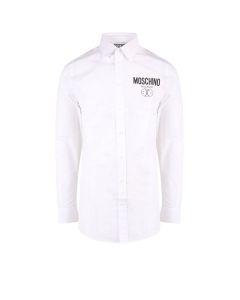 Moschino Logo Printed Buttoned Long-Sleeved Shirt