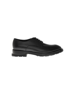 Black Leather Loafers With Textured Sole