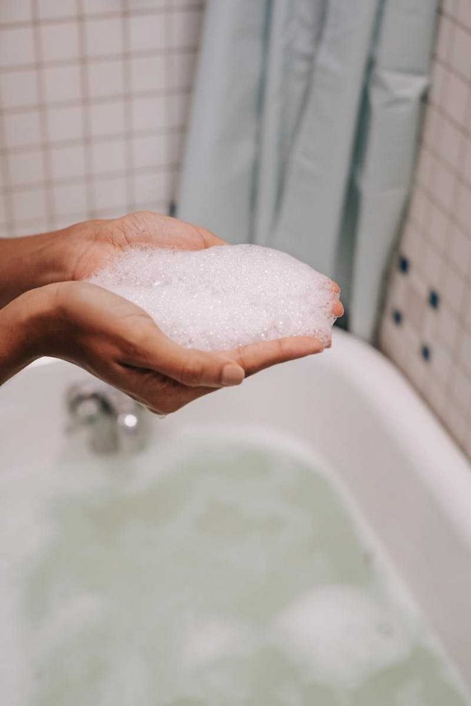Soap water foam