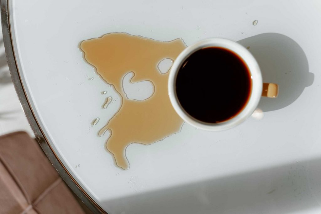 visual representation of coffee spill