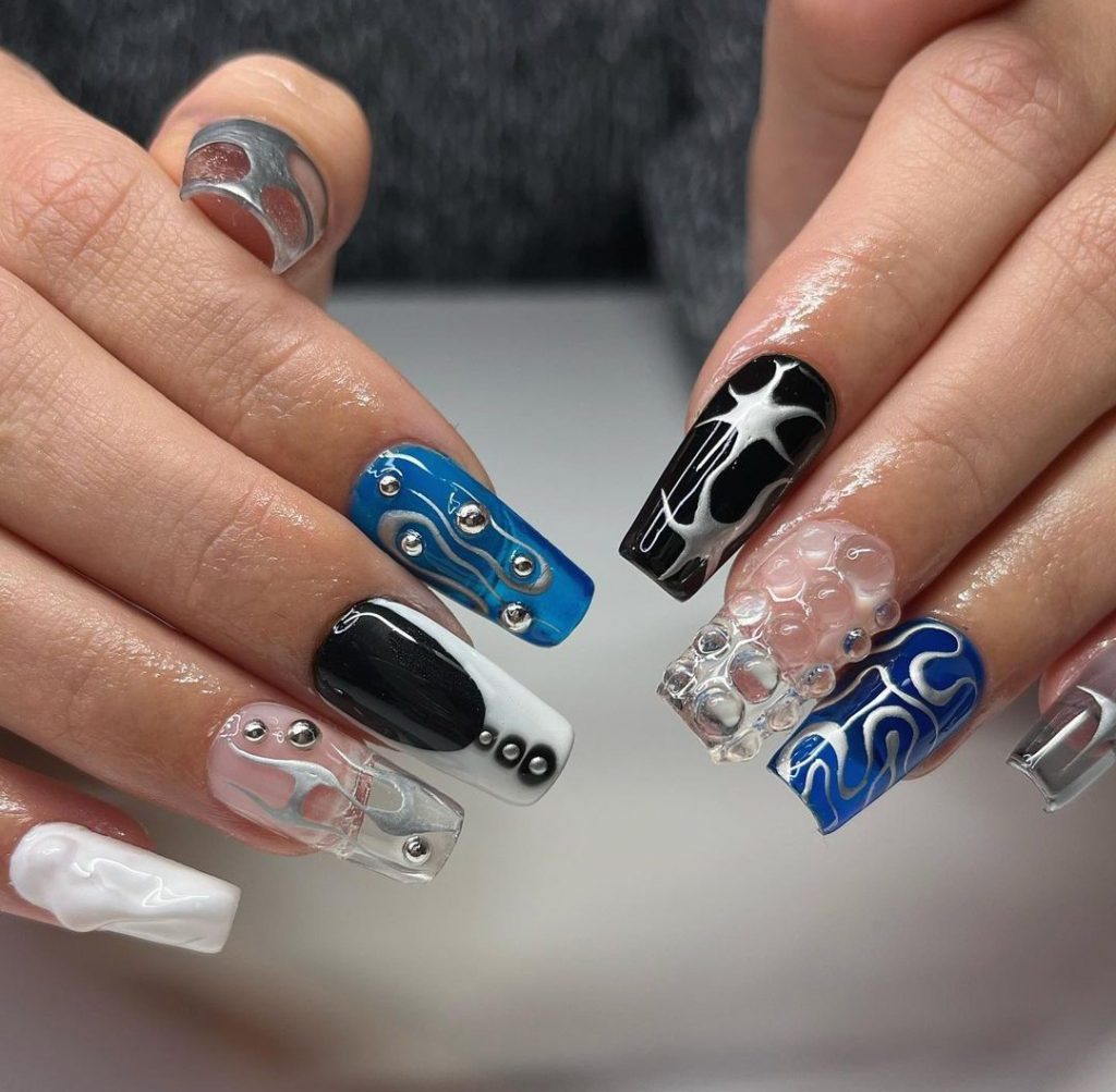 coffin nails with nail art