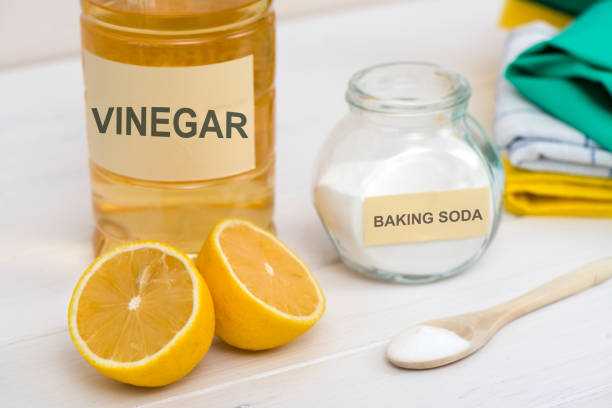 baking soda along with vinegar and lemon juice