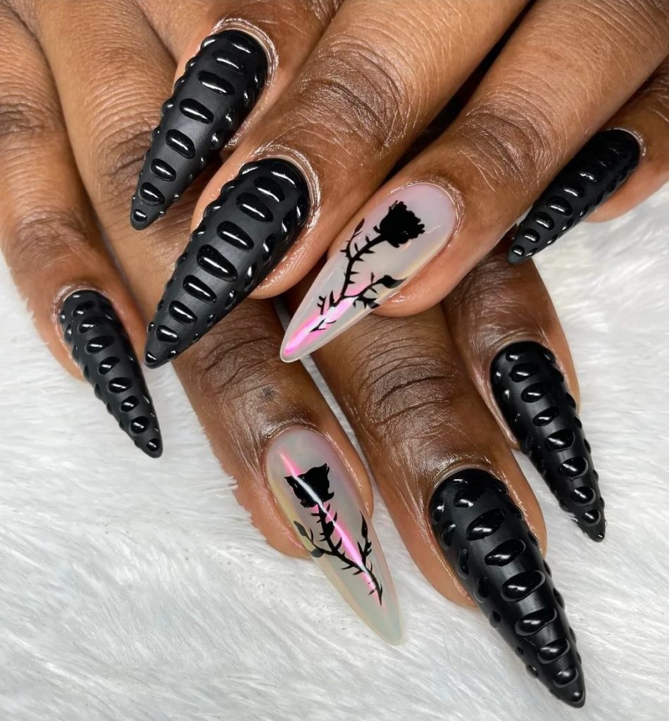 black stiletto nails 