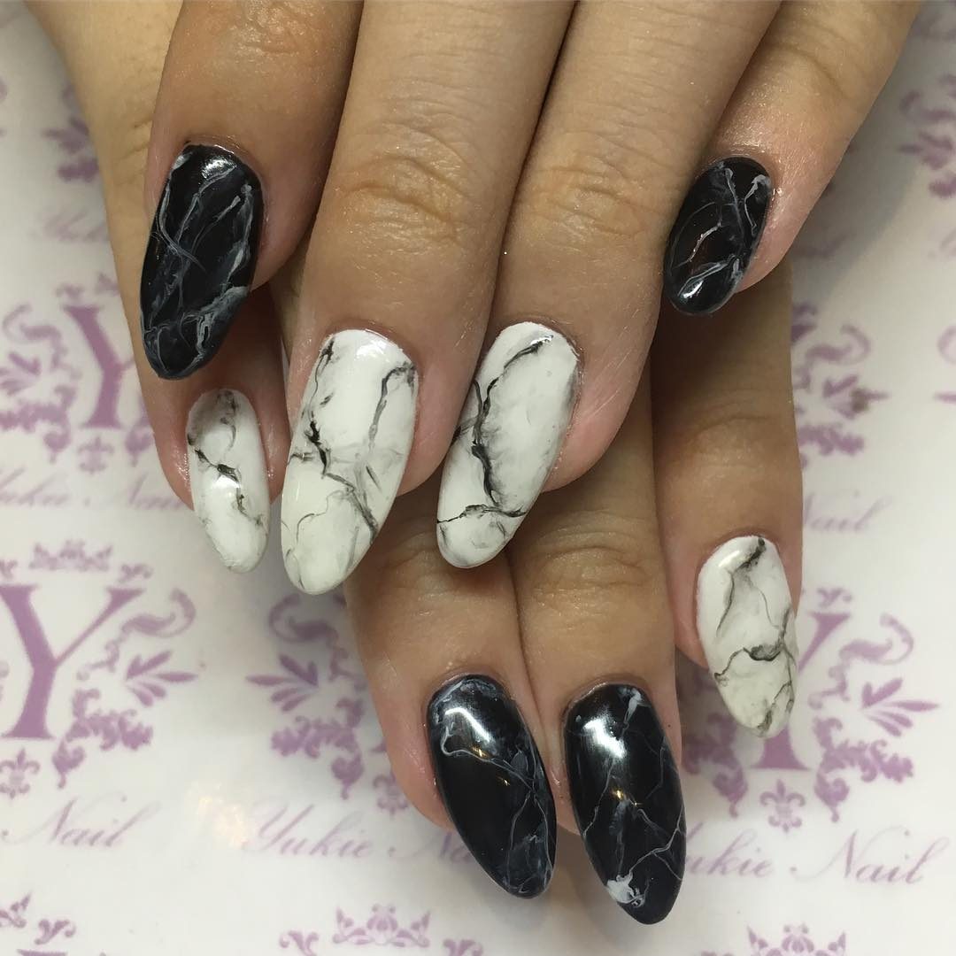 Nail Art Designs You'll Want to Wear : Marble and White Nails