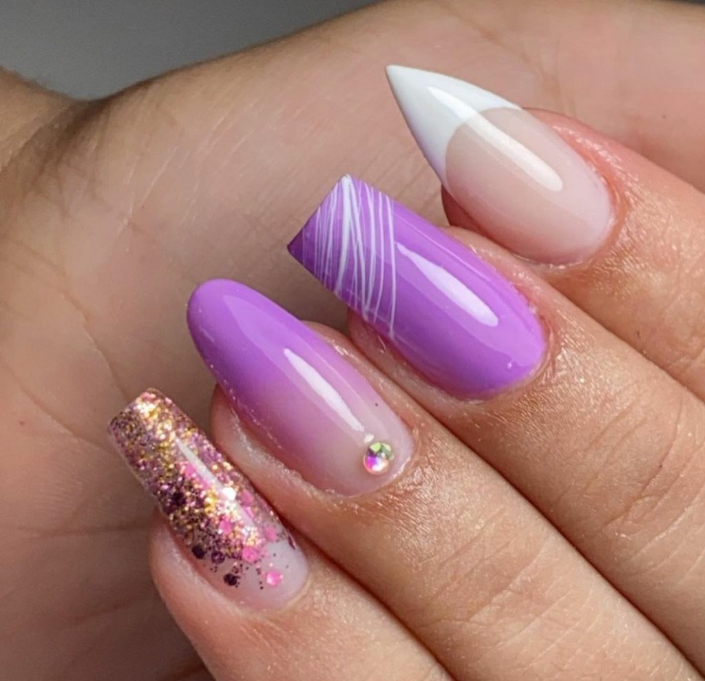 Mix and match nail shapes to create a unique look 