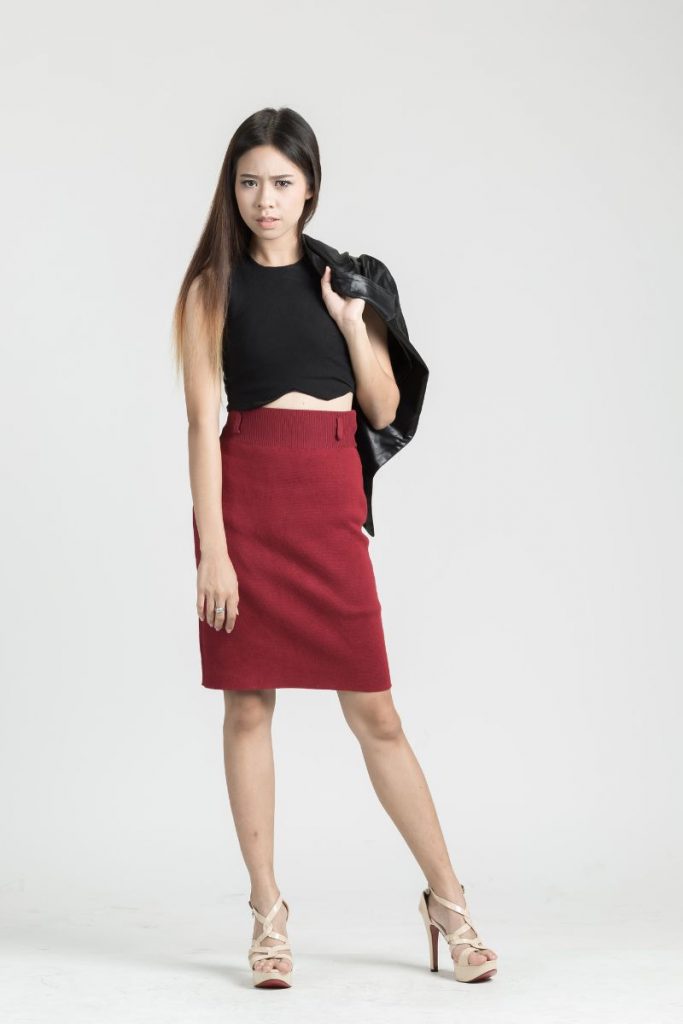 woman in pencil skirt