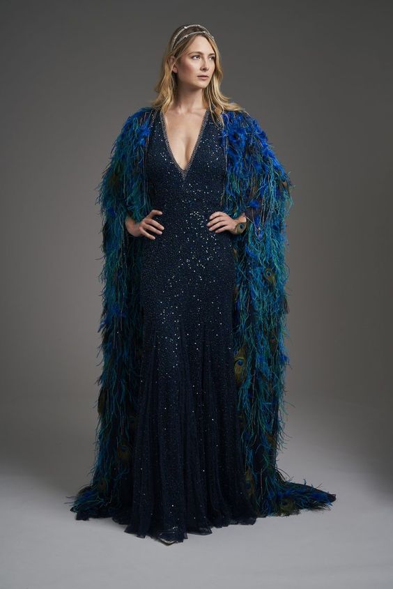 Peacock Cape gown 