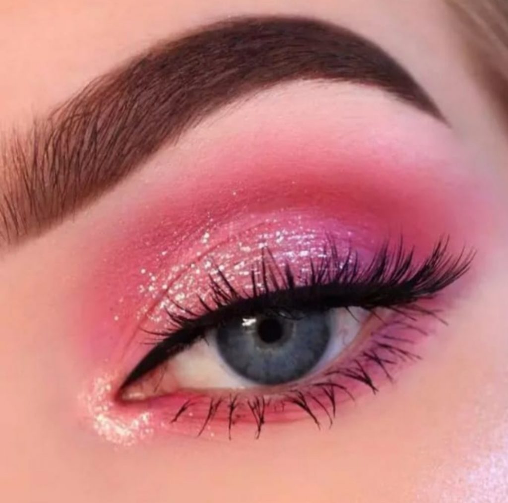 Pink shimmery eyes