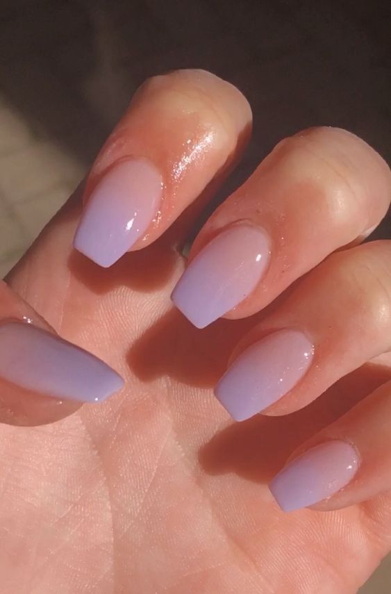 Lavender and porcelain ombre nails.